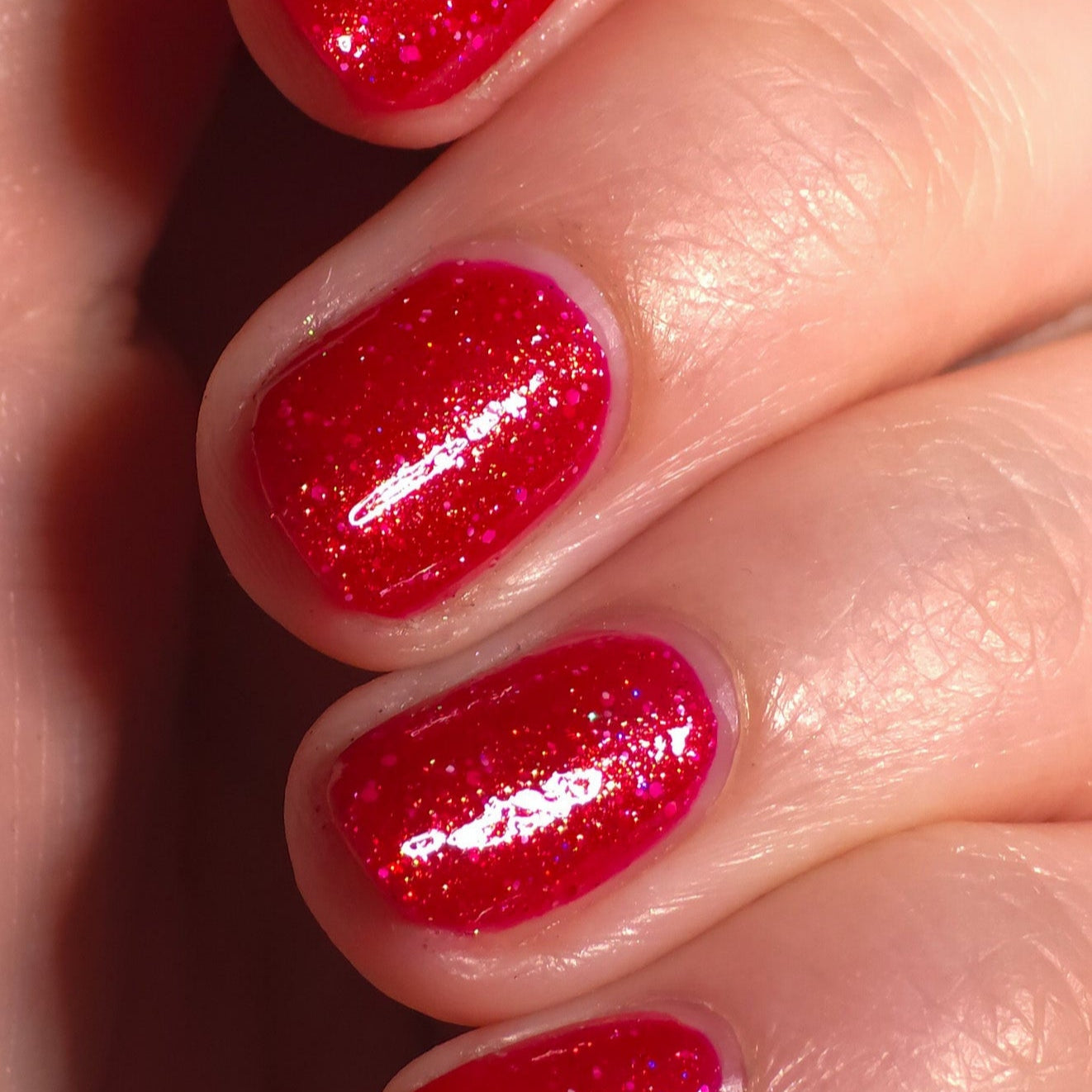 Lady Bird Nail Polish, Jelly Nails, Red Nail Polish, Up Close Full Hand Swatch