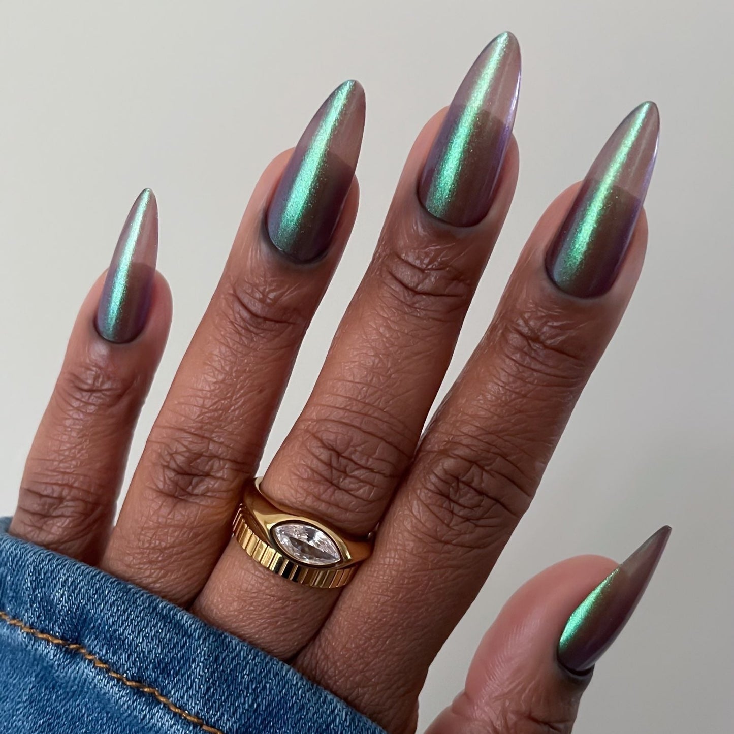 Mushroom Whimsy - Shimmer Nail Polish - Unique Nails - Full Hand Front