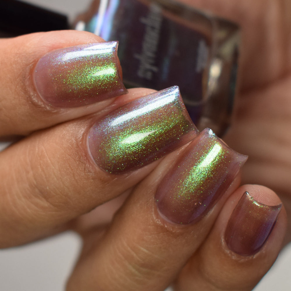 Mushroom Whimsy - Shimmer Nail Polish - Unique Nails - Side Lighting