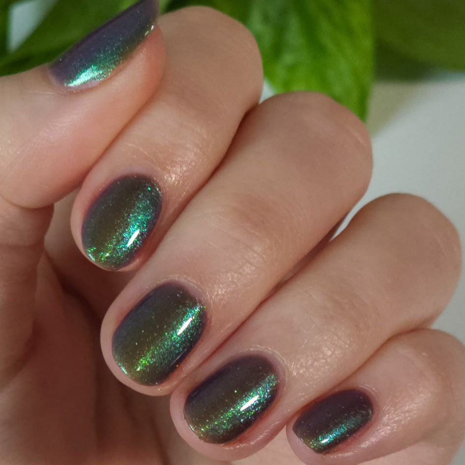 Mushroom Whimsy - Shimmer Nail Polish - Unique Nails - Lighter Complexion Swatch Front