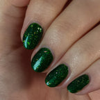Green Flakie Nail Polish - Indie Nail Polish - Field of Wonder - Natural Light Image