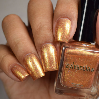 Gold Metallic Nail Polish - Unique Nails - Golden Hour - Full Bottle Face Image