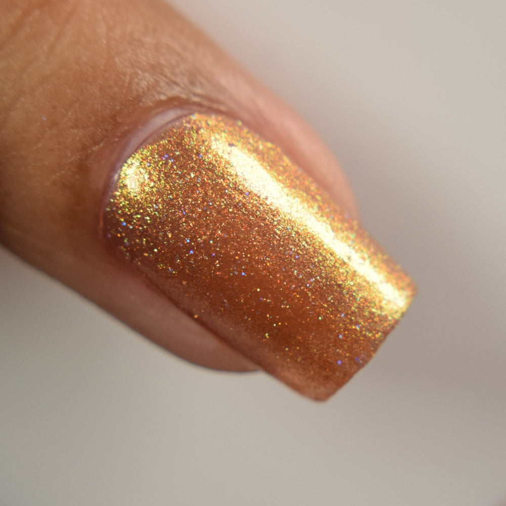 Gold Metallic Nail Polish - Unique Nails - Golden Hour - Macro Image