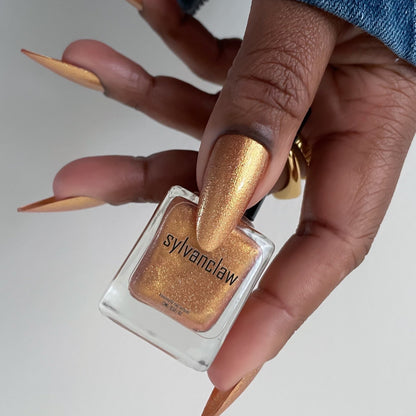 Gold Metallic Nail Polish - Unique Nails - Golden Hour - Thumb Bottle Image