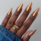 Gold Metallic Nail Polish - Unique Nails - Golden Hour - Full Hand Image