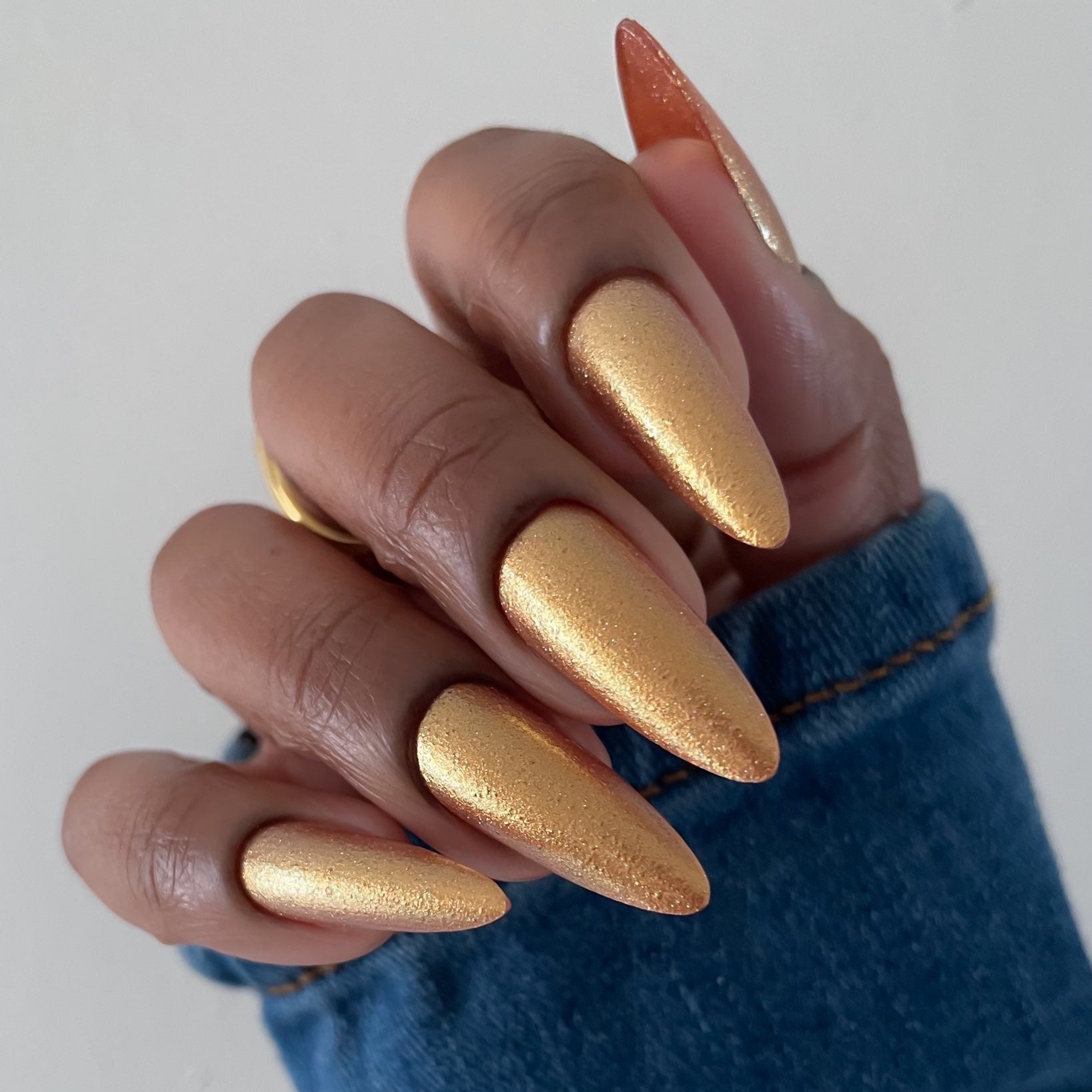 Gold Metallic Nail Polish - Unique Nails - Golden Hour - Indirect Light Image