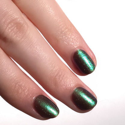 Mushroom Whimsy - Shimmer Nail Polish - Unique Nails - Strong Green Color Shift