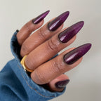 Purple Glitter Nail Polish - Unique Nails- Berry Juice - Angled Shot Skin Tone 1