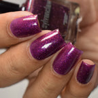 Purple Glitter Nail Polish - Unique Nails - Berry Juice - Shimmer Angle Skin Tone 2