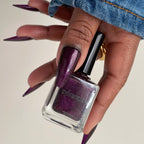 Purple Glitter Nail Polish - Unique Nails- Berry Juice - Bottle Skin Tone 1