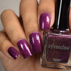 Purple Glitter Nail Polish - Unique Nails- Berry Juice -  Nail Polish Bottle Skin Tone 2