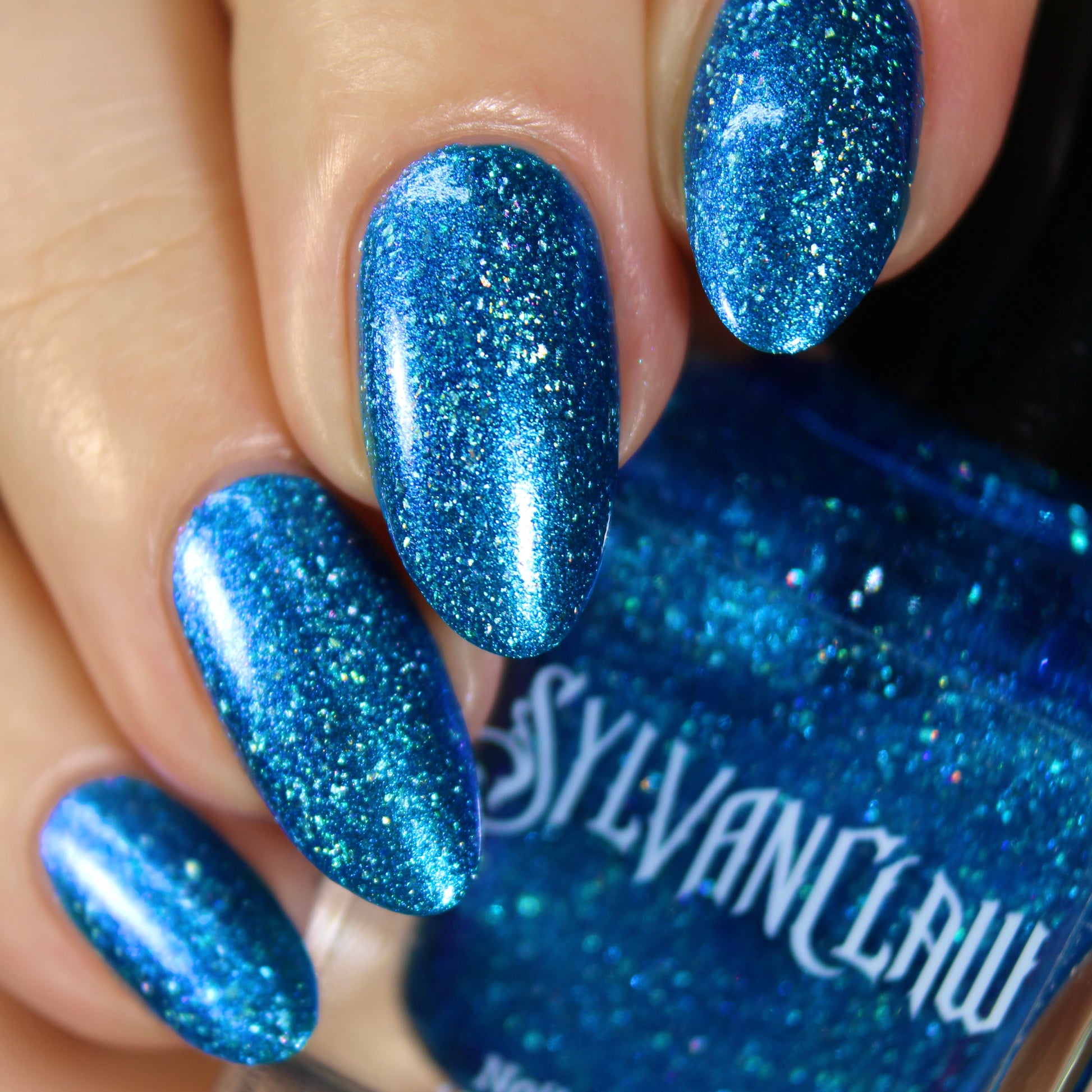 Electric Blue Nail Polish, Shimmer Nails, sylvanclaw, Bottle Shot, lovemesomesparkle