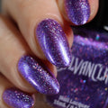purple holographic nail polish, shimmer nails, sylvanclaw, bottle image, lovemesomesparkle