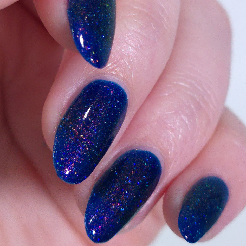 Jelly Nails, Blue Nail Polish, Satin Starlight, Studio Lighting, sylvanclaw