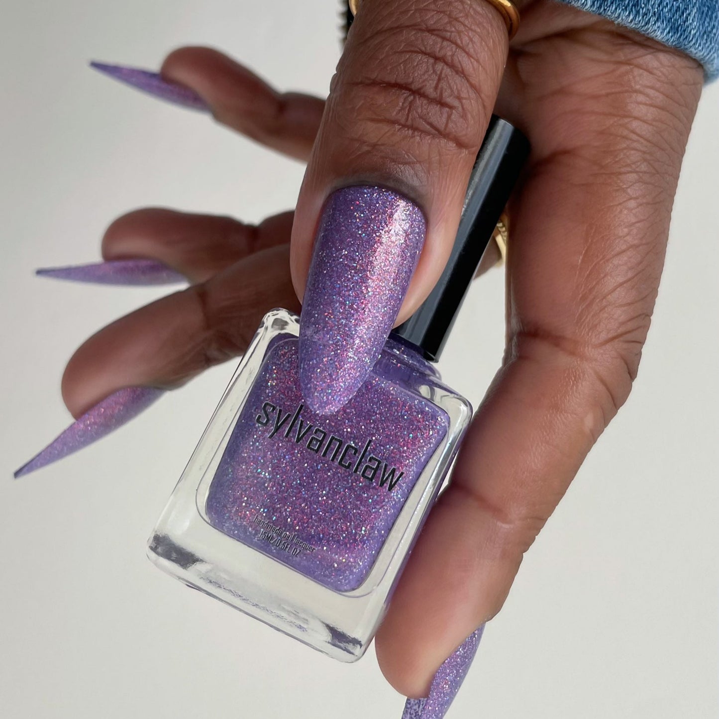 Lavender Nail Polish, Holographic Nail Polish, Crystal Gaze, Bottle Picture, deeplydipped