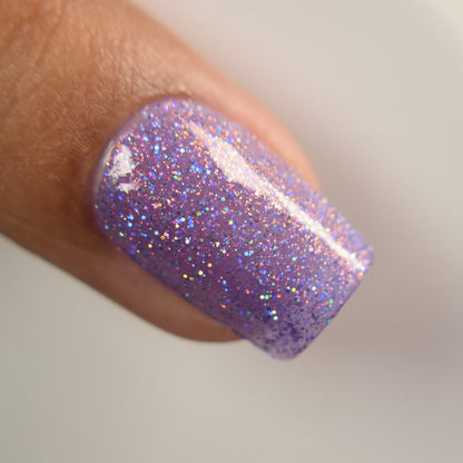 Lavender Nail Polish, Holographic Nail Polish, Crystal Gaze, Macro Swatch, thepolishedmage