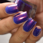 Shimmer Nails, Purple Nail Polish, Candlelit Scrawl, Top Angle Lighting, thepolishedmage