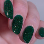 Green Glitter Nail Polish, Shimmer Nails, Magic Eater, Tilted Angle, sylvanclaw