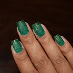 Green Glitter Nail Polish, Shimmer Nails, Magic Eater, Flash Photo, thepolishedmage
