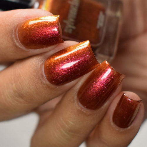 Mahogany Fringe Nail Polish, Shimmer Nail Polish, Hero Image