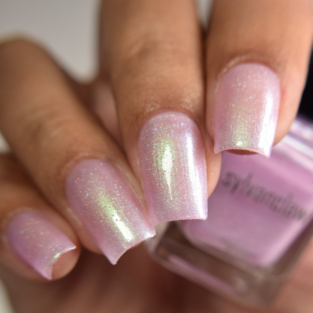 Wingin' It Nail Polish, Pink Nail Polish, Holographic Nail Polish, Shimmer Nail Polish, Front Facing Image