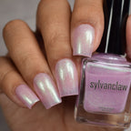 Wingin' It Nail Polish, Pink Nail Polish, Holographic Nail Polish, Shimmer Nail Polish, Bottle Face Image