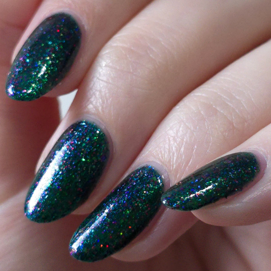 Teal Nail Polish, Glitter Nail Polish, Egoots!, Natural Lighting, sylvanclaw