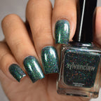 Teal Nail Polish, Glitter Nail Polish, Egoots!,  Full Hand and Bottle Swatch, thepolishedmage