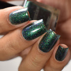 Teal Nail Polish, Glitter Nail Polish, Egoots!, Top Down Lighting, thepolishedmage