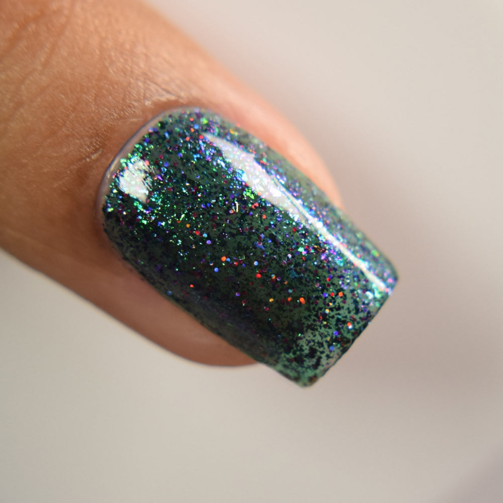 Teal Nail Polish, Glitter Nail Polish, Egoots!, Macro Swatch, thepolishedmage