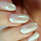 Bridal White Shimmer Nail Polish, Shimmer Nails, Bridal Nails, sylvanclaw, Full Hand Swatch, lovemesomesparkle
