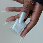 Bridal White Shimmer Nail Polish, Shimmer Nails, Bridal Nails, sylvanclaw, bottle shot, itsglosstheory