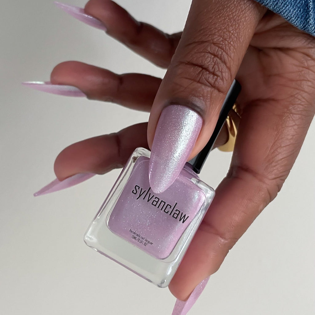 Wingin' It Nail Polish, Pink Nail Polish, Holographic Nail Polish, Shimmer Nail Polish, Thumb Bottle Image